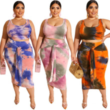 Hot Sexy Hot Sexy Crop Top And Bodycon Midi Skirt Two Piece Set Women's Plus Size Clothing